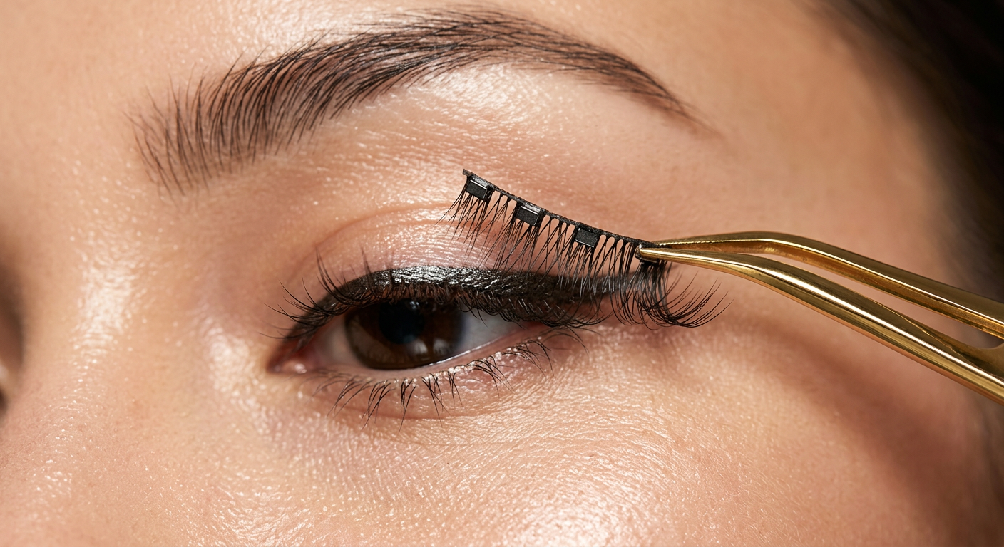 Applying Vylora magnetic lashes